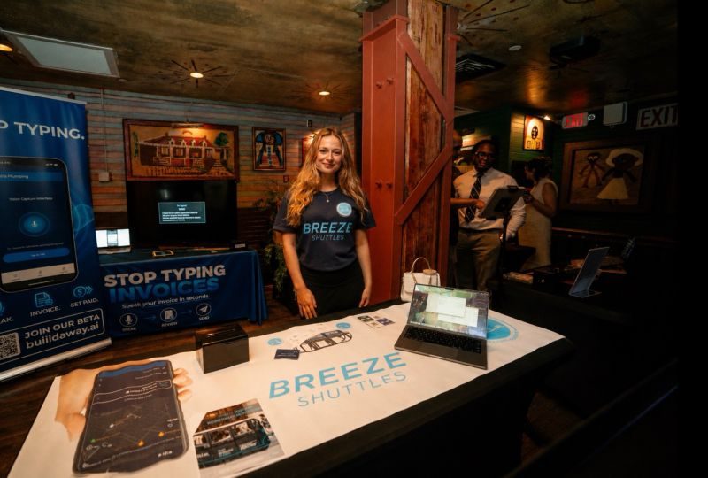 Breeze Shuttles table at a community event